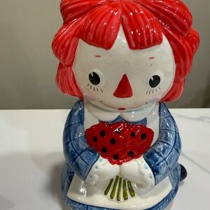 Vintage 1972 Fitz Floyd Raggedy Ann Ceramic Bookend Figurine Heavy 1.6 Lbs RARE